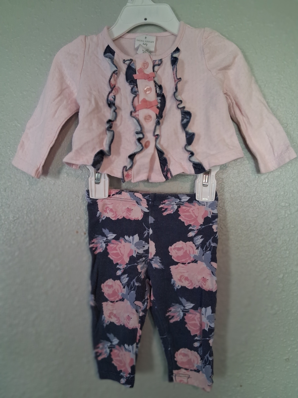 Laura Ashley Pink and Navy Floral Baby Set